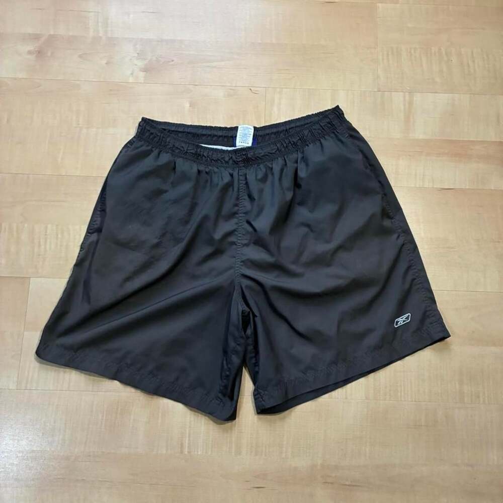 Reebok Nylon Athletic Shorts XL Dark Grey Vintage Y2K